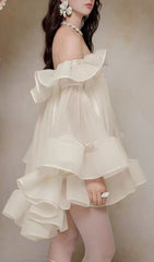 Jolie Ethereal Off-Shoulder Ruffle Mini Dress