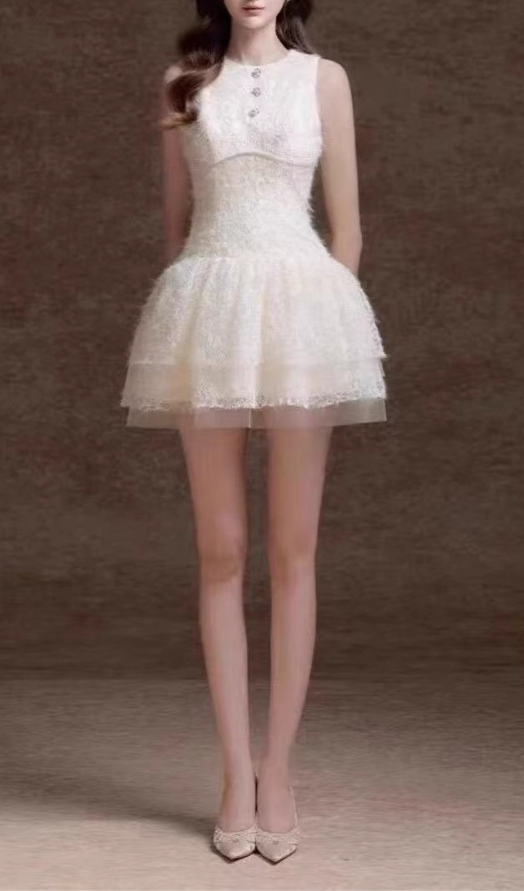 Elfreda Chic White Lace Mini Dress