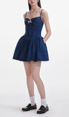 Chic Sweetheart Denim Mini Dress