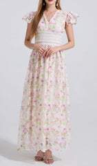 Ezlynn Garden Bloom Embroidered Lace Maxi Dress