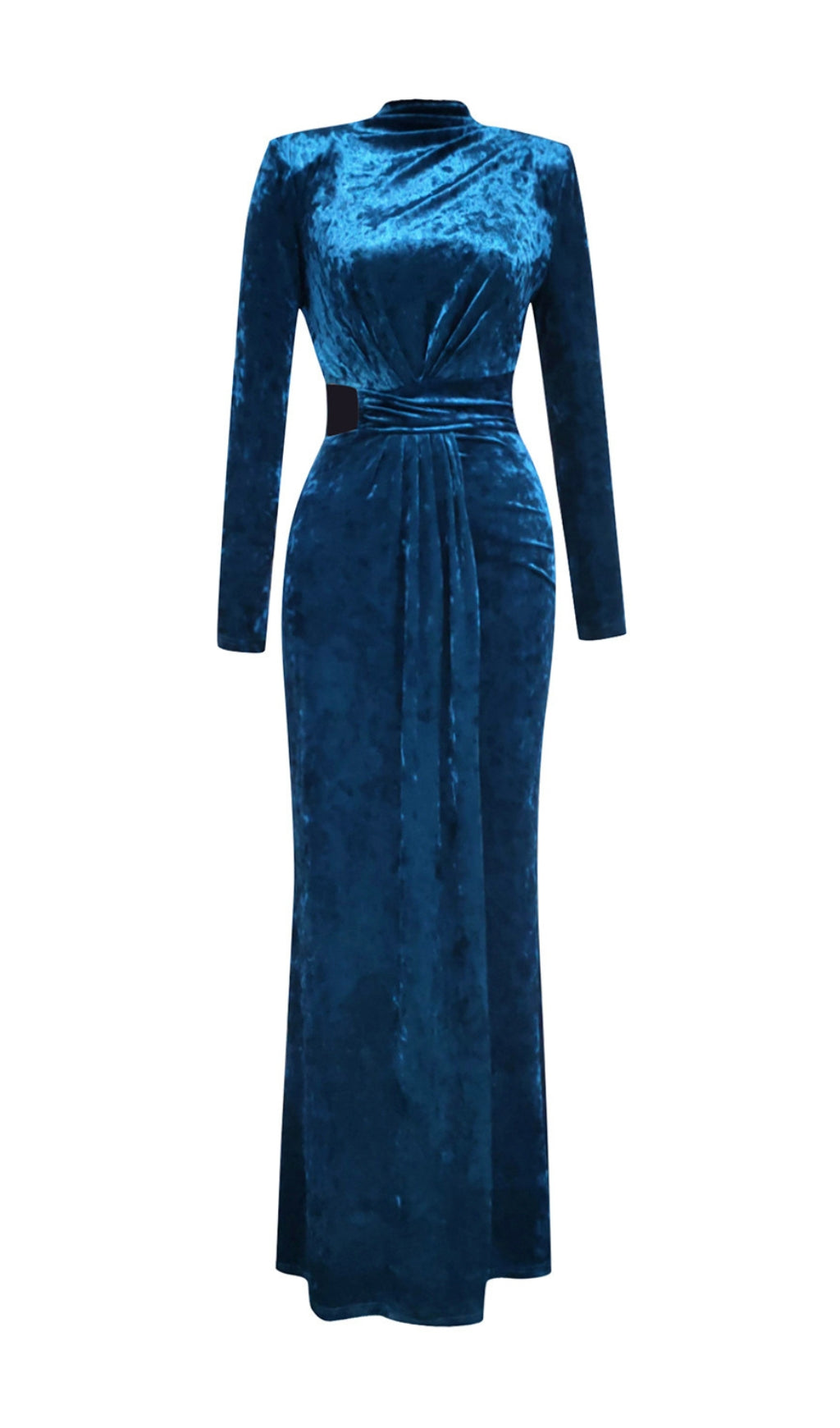 Bronka Glamorous Velvet Cutout Slit Maxi Dress