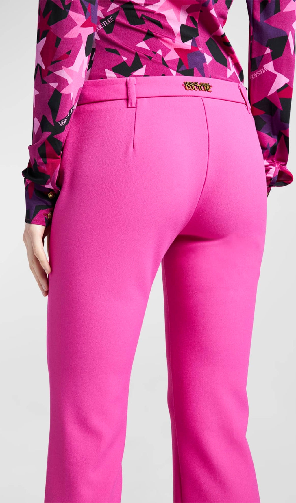 Fuchsia Cut-Out Blazer & Slit Trousers Power Suit for Women