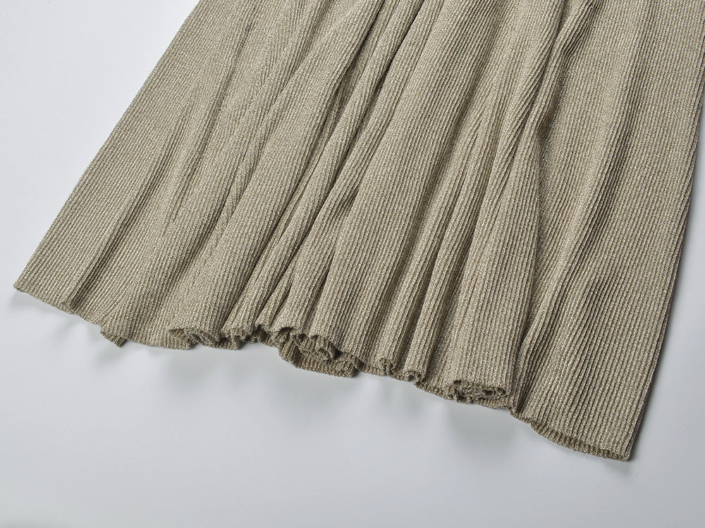 Juno Shimmer Ribbed Knit Maxi Dress