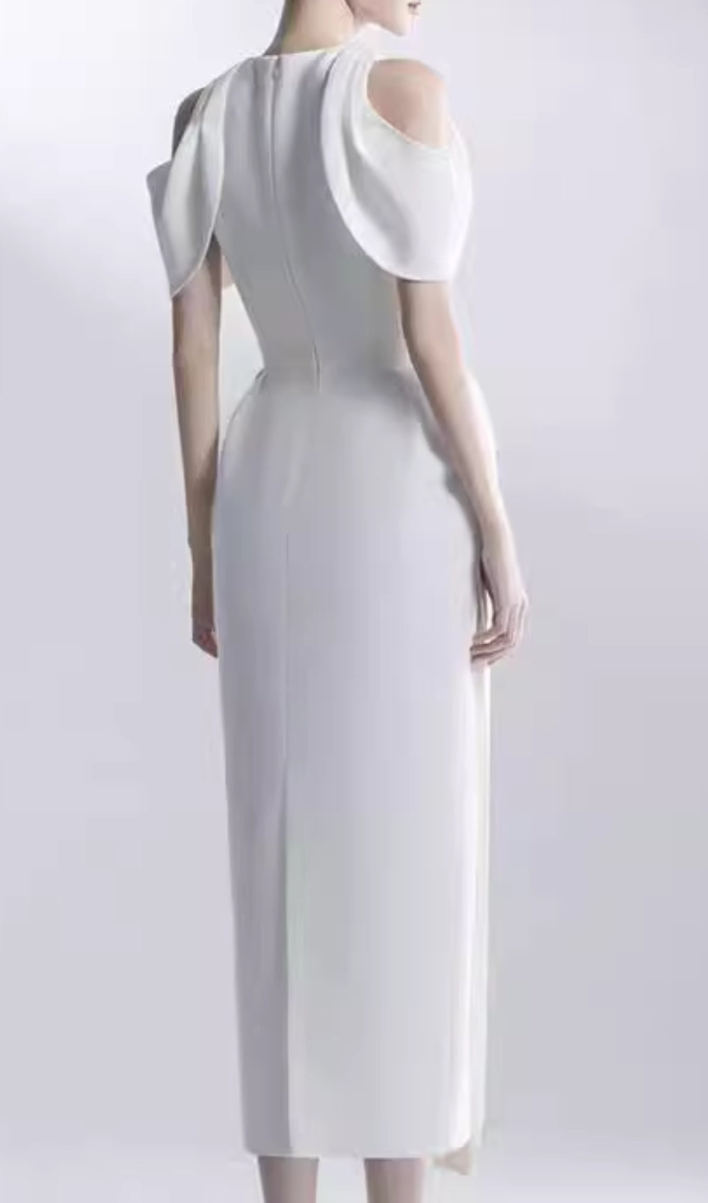 Chaeli White Embellished Off-Shoulder Midi Dress
