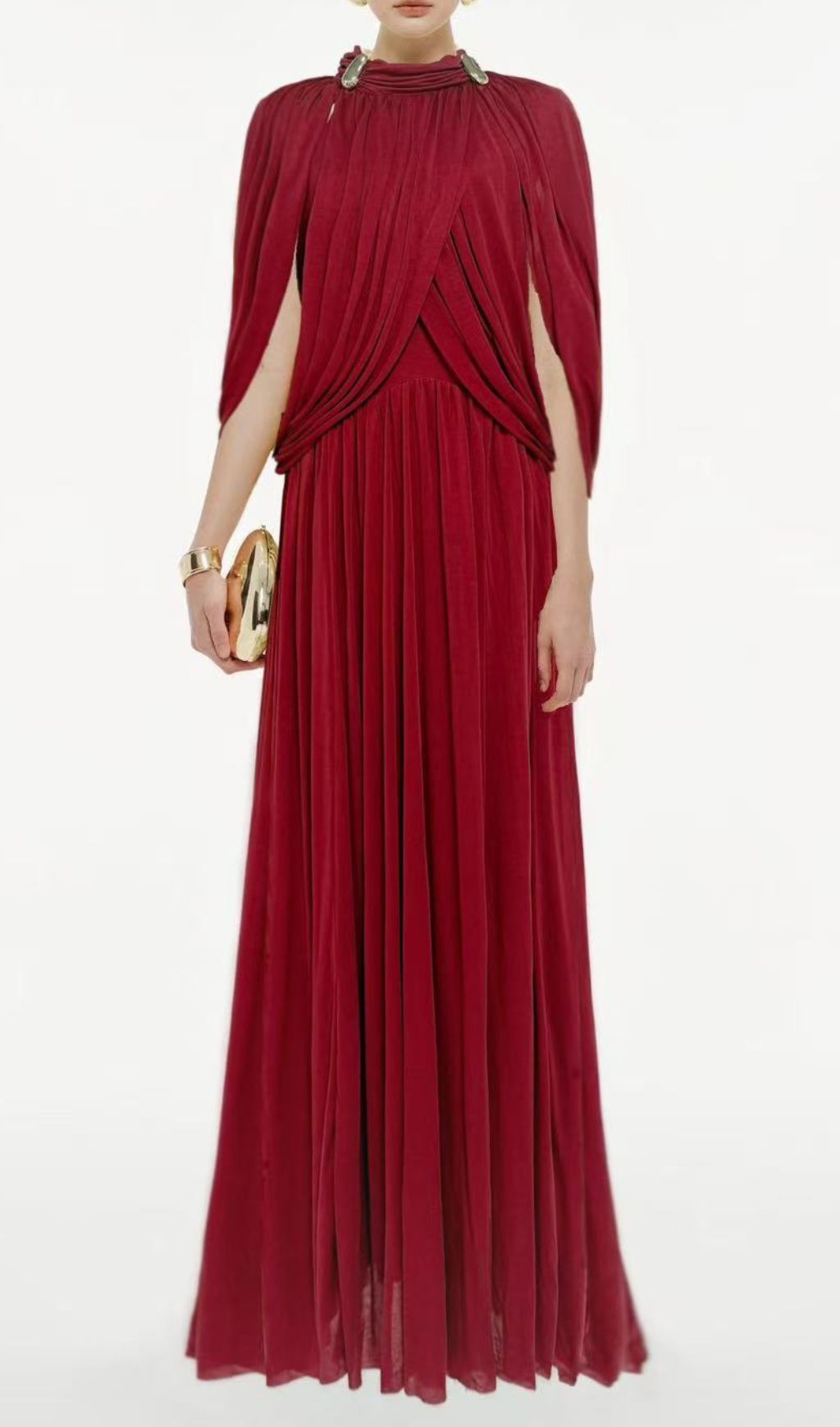 Jodell Elegant Pleated Maxi Dress