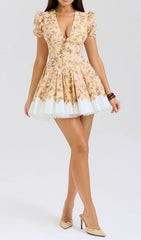 Frieda Floral V-Neck Mini Dress