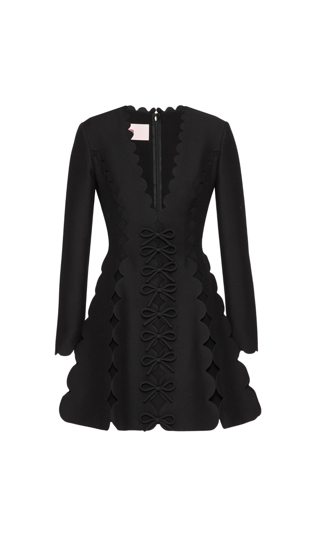 Breonna Chic Black Scalloped Mini Dress