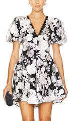 Chayan Chic Floral Embroidery Mini Dress