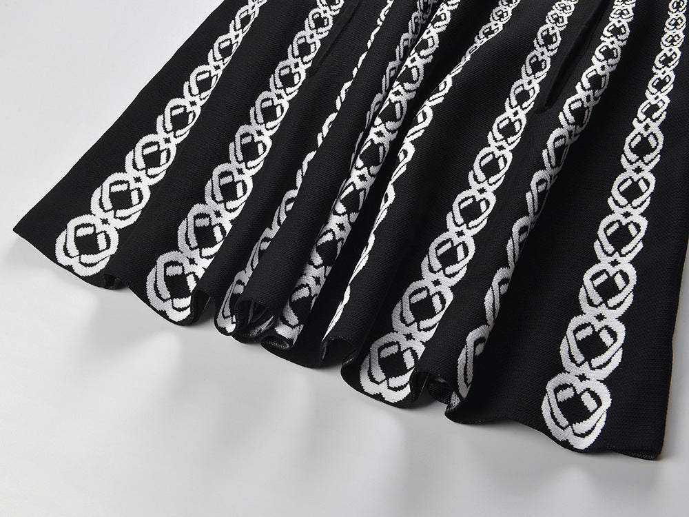 Russel Jacquard Sleeveless Fit & Flare Mini Dress