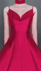 Carminda Luxe Rose Red Sweetheart Midi Dress
