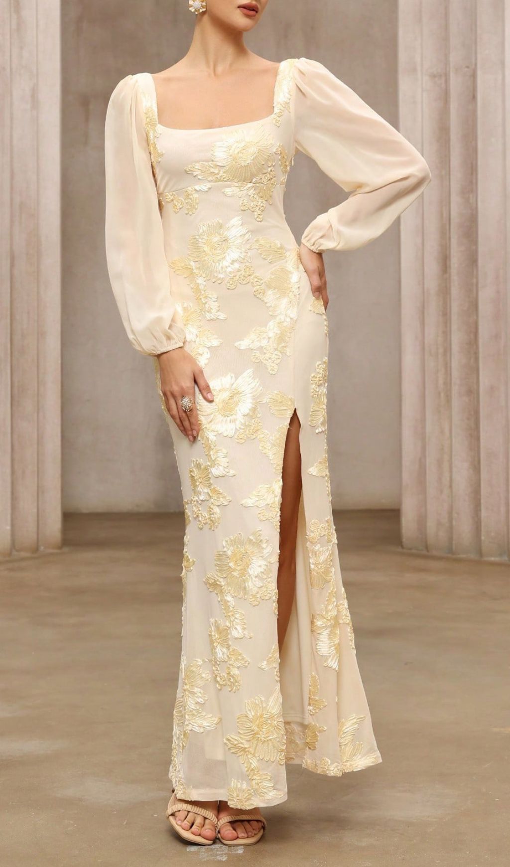 Kadence Sunlit Yellow Floral Maxi Dress