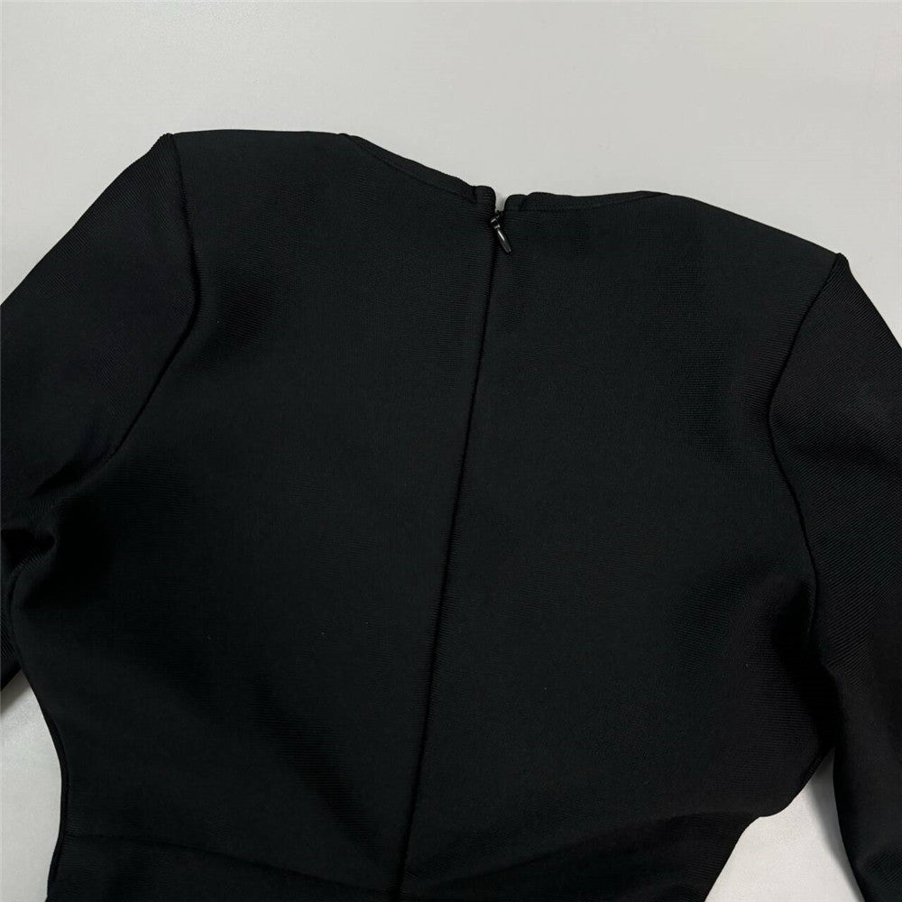 Felicja Diamante Long Sleeve Maxi Gown