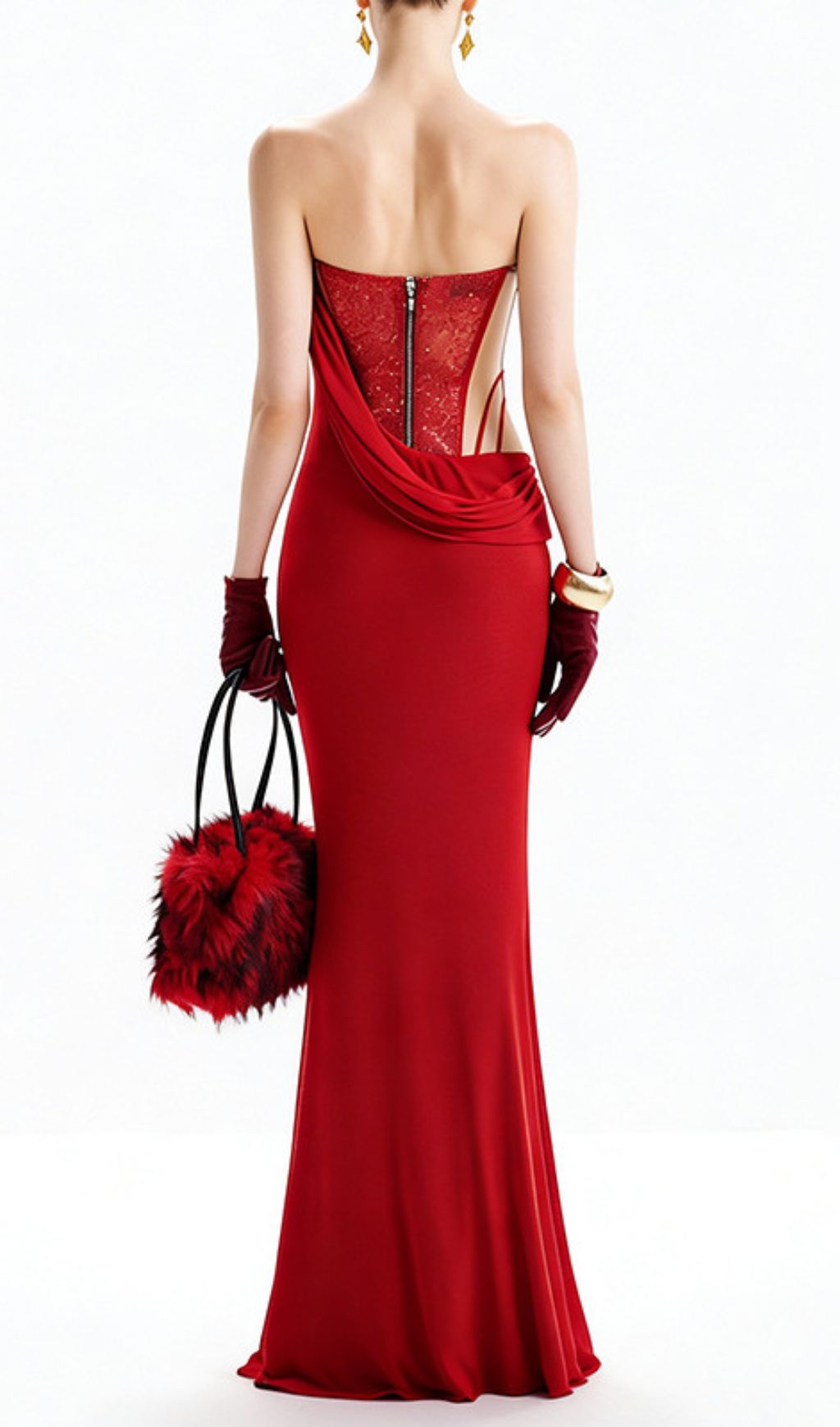 Janan Red Corset Gown