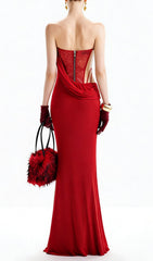 Janan Red Corset Gown