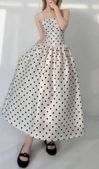 Floriane Retro Chic Polka Dot A-Line Midi Dress