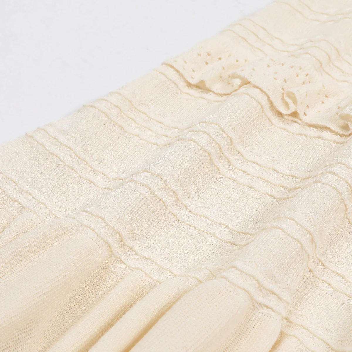 Elaina Boho Chic Knitted Ruffle Tiered Sleeveless Maxi Dress
