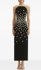 Firuz Black Diamante Maxi Gown
