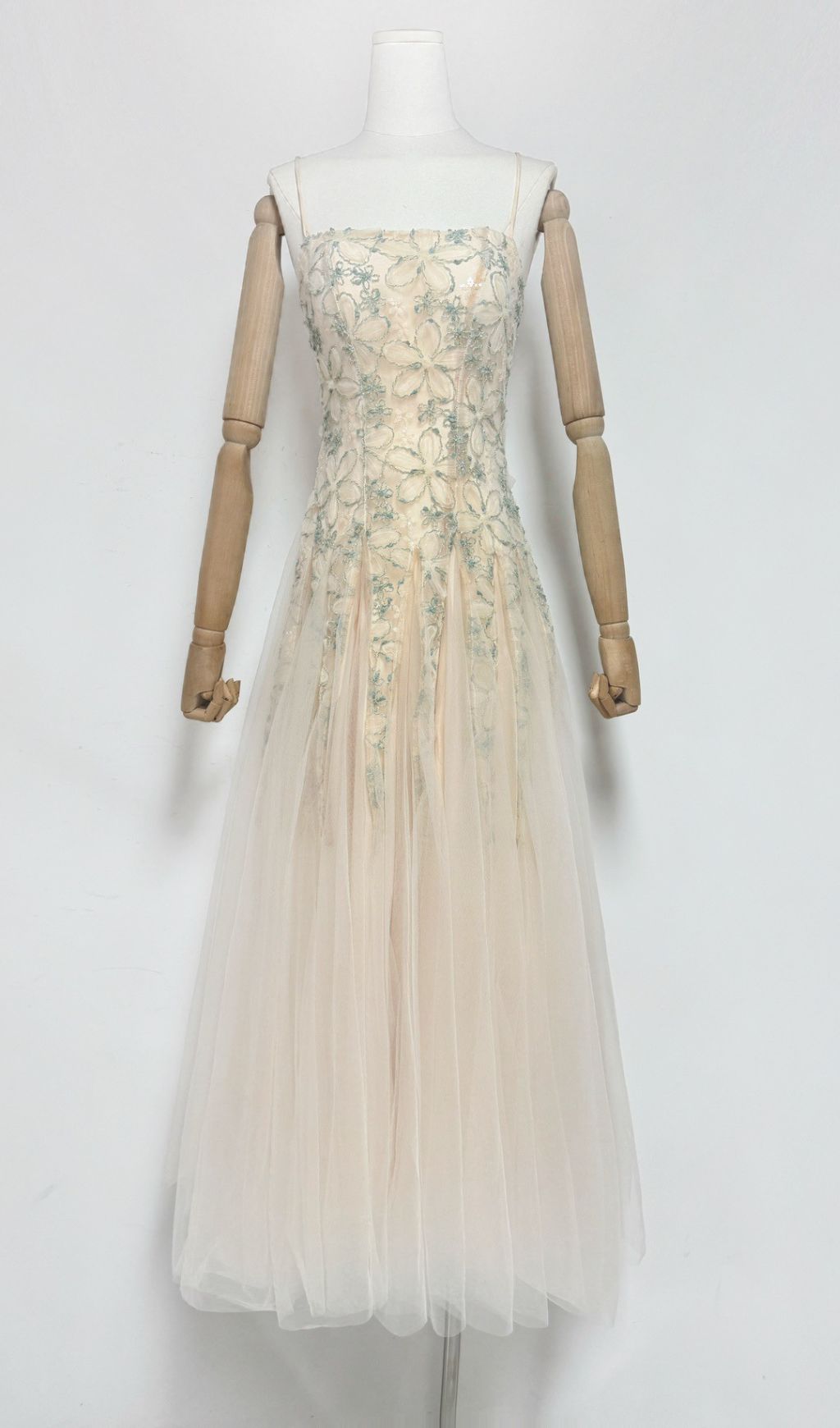 Gustave Ethereal Floral Embroidered Mesh Maxi Dress