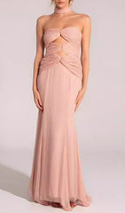 Drosera Blush Pink Cutout Halter Maxi Dress