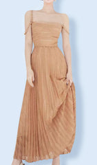Domicia Elegant Pleated Maxi Dress
