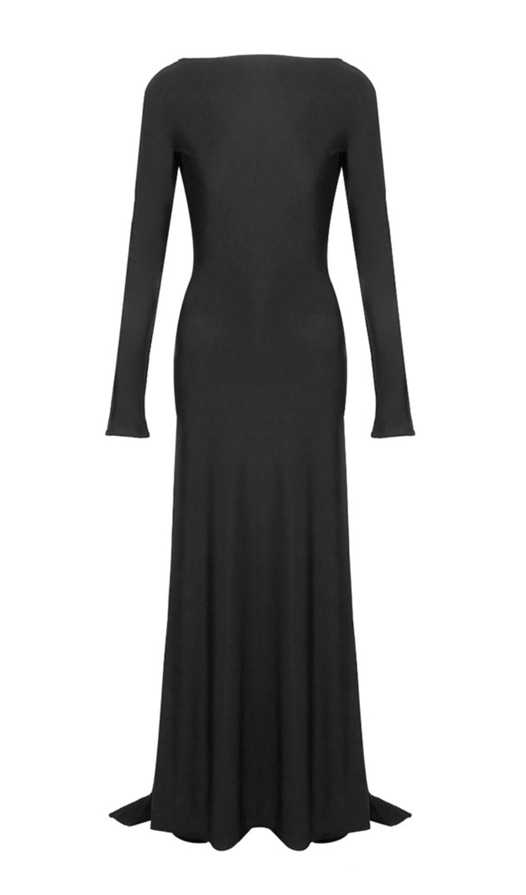 Iiona Black Backless Long Sleeve Maxi Dress