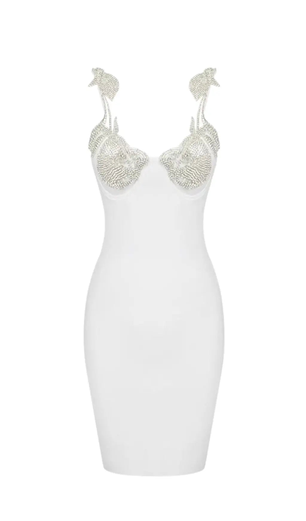 Glamorous Crystal Rose Black Bandage Mini Dress