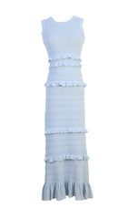 Elaina Boho Chic Knitted Ruffle Tiered Sleeveless Maxi Dress
