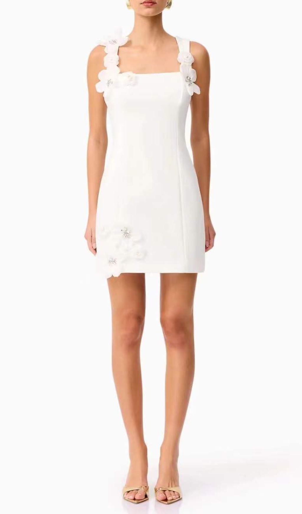 Glison Black 3D Flower Embellished Mini Dress