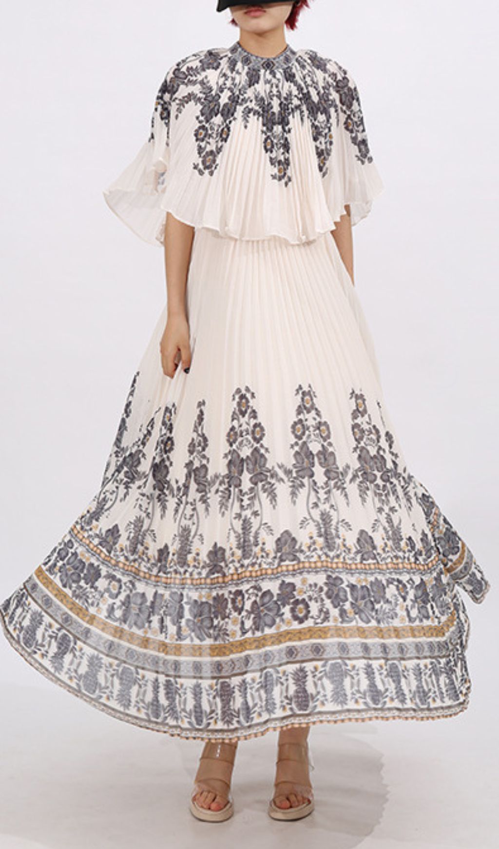 Faruq Pleated Floral Maxi Dress
