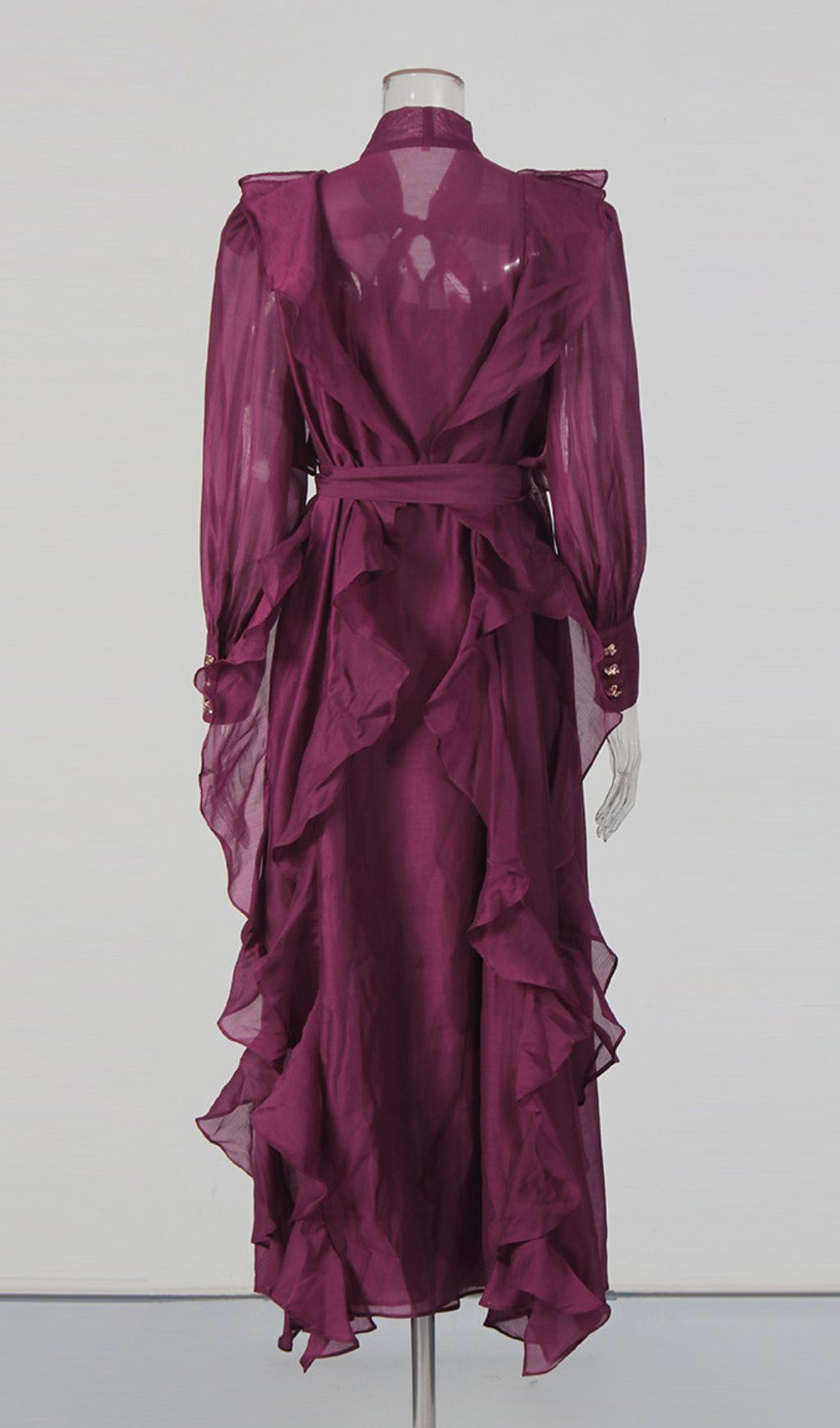 Isono "Enchantress" Purple Ruffled Maxi Gown