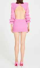 Bernice Statement Pink Pleated Mini Dress