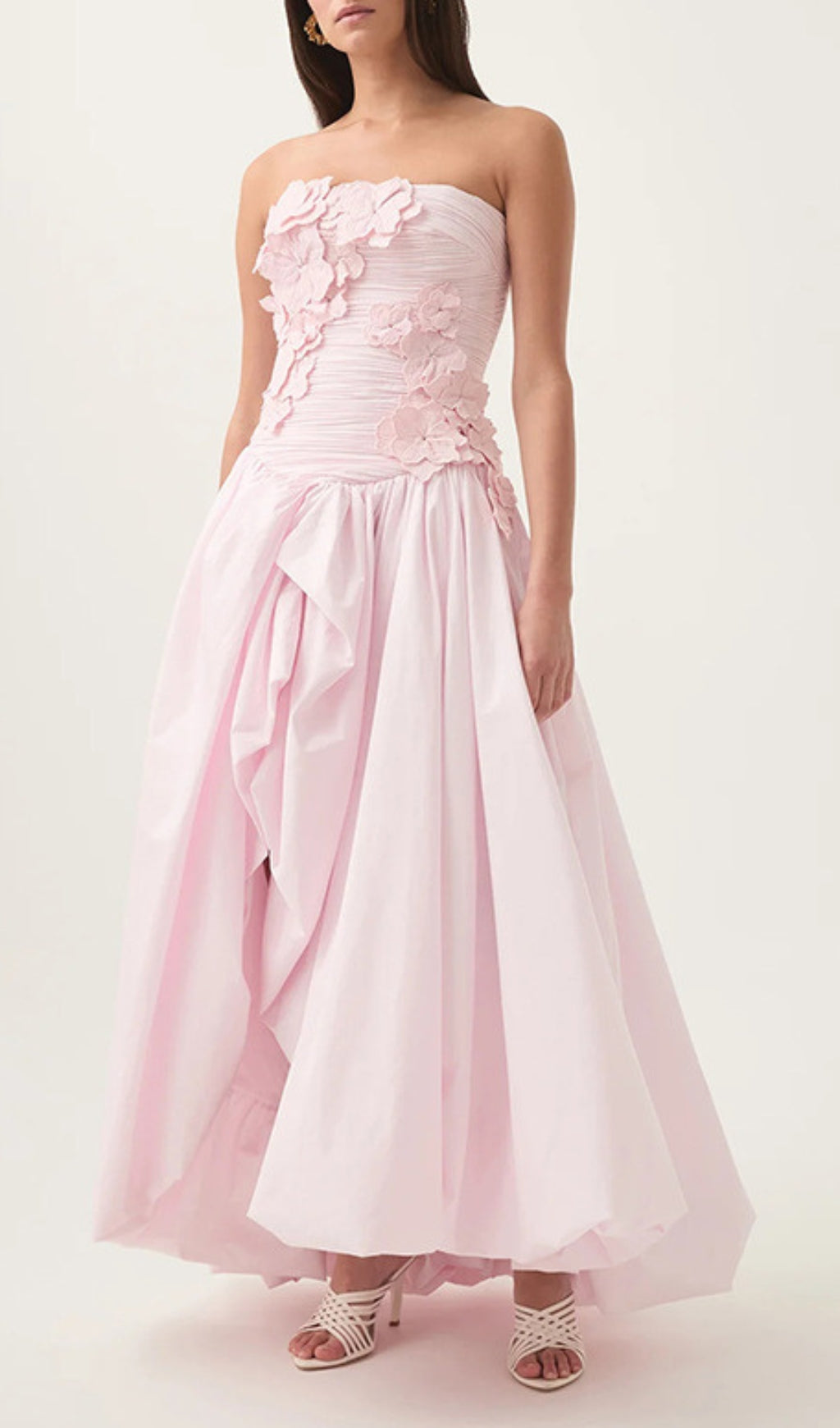 Emiko Strapless 3D Floral Maxi Dress