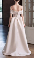 Destiny Off-Shoulder Bow A-Line Wedding Dress