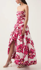 Behold Boldly Blooming Strapless Maxi Dress