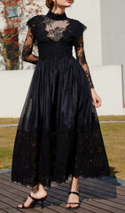 Elegant Black Lace Maxi Dress