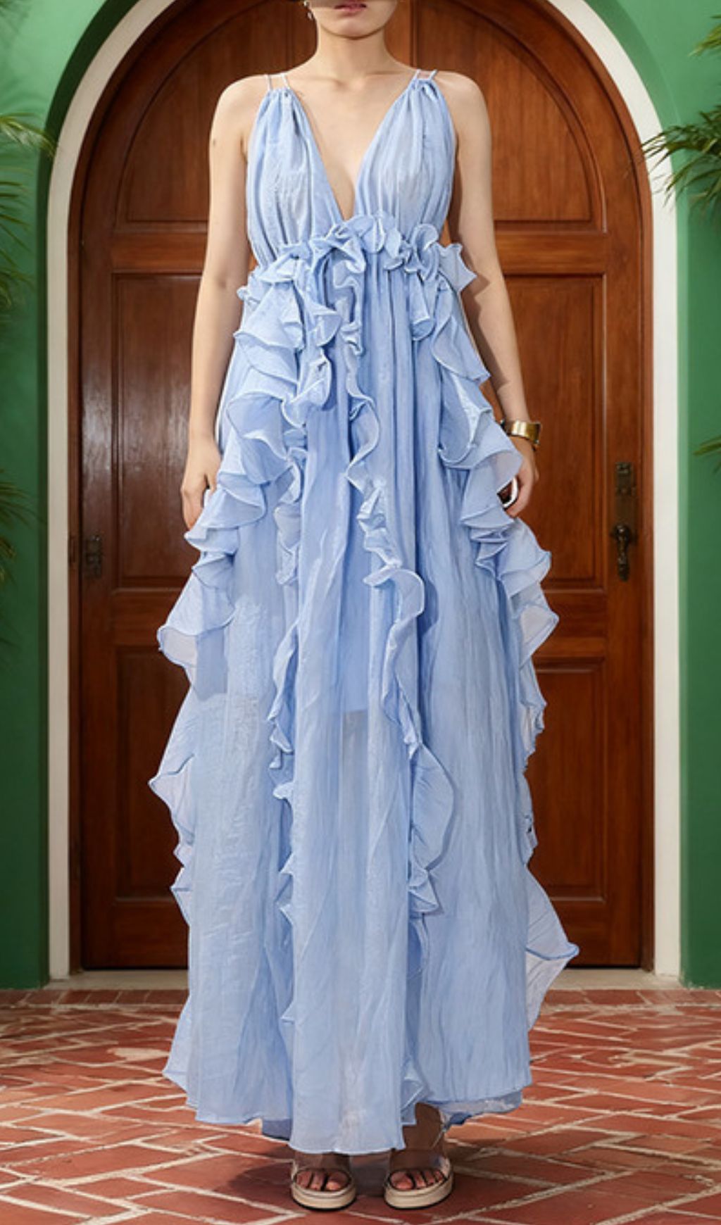 Hokona Effortless Ruffle Maxi Dress
