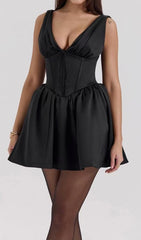 Dhara Black Corset Mini Dress
