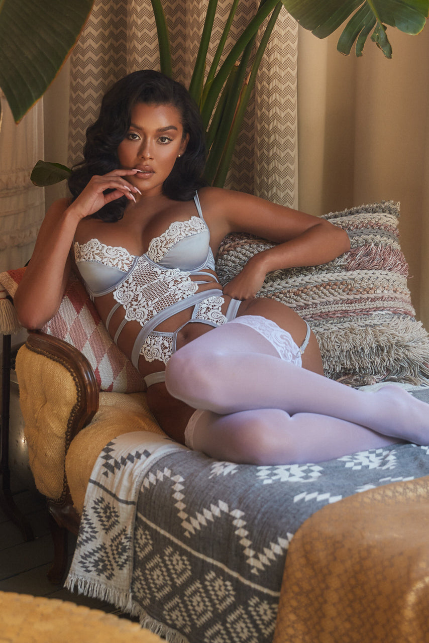 Strappy Lace and Satin Bustier