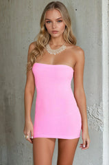 Red Lipstick Strapless Dress