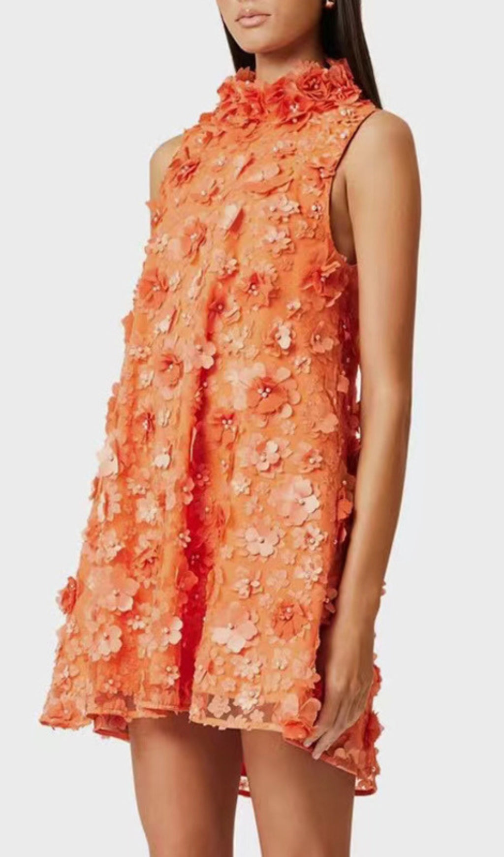 Doane Vibrant 3D Floral Sleeveless Mini Dress