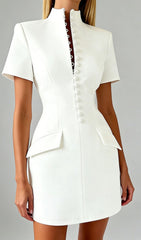 Jaguar Chic Tailored Button-Front Mini Dress for Women