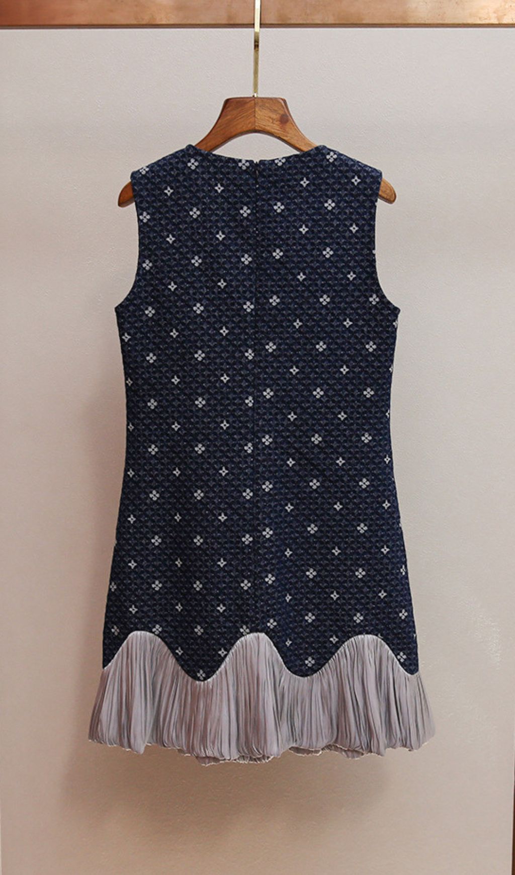 Hasika Navy Geometric Sleeveless Mini Dress