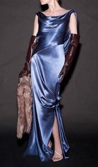 Haruki Luxe Satin Cowl Neck Backless Maxi Gown