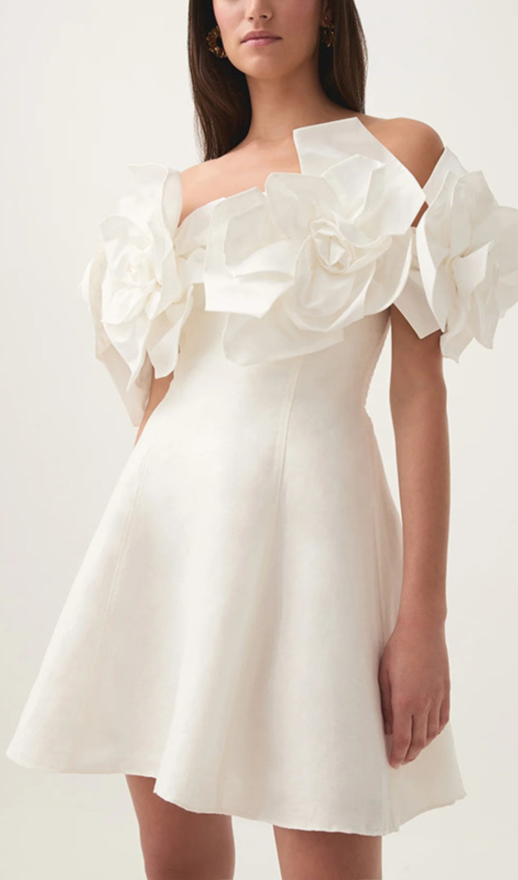 Blush Pink 3D Floral Off-Shoulder Mini Dress