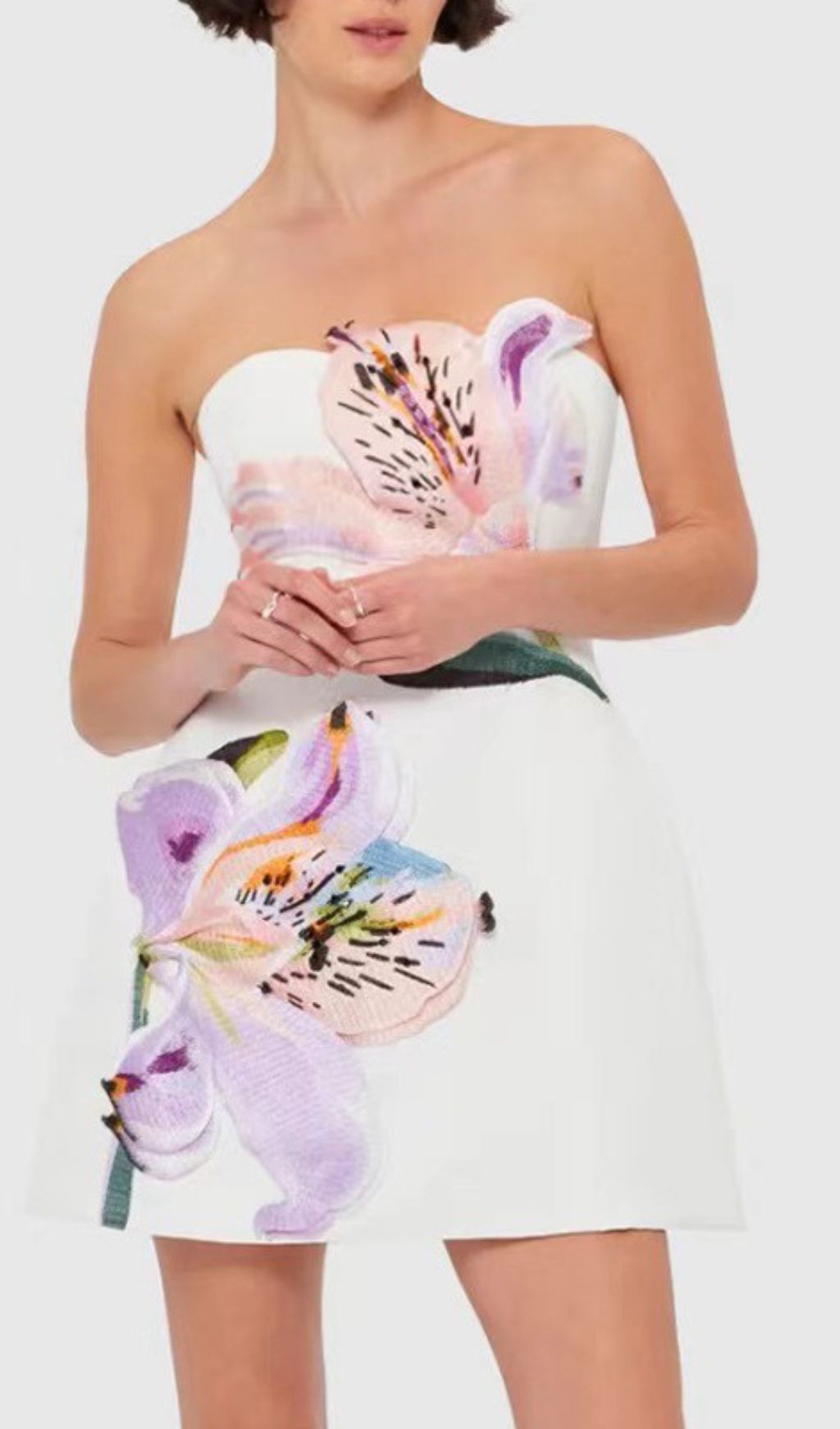 Huy White Strapless Mini Dress