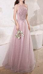 Cleon Dazzling Halter Maxi Gown