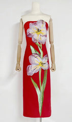 Radiant Bloom Strapless Maxi Dress