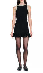 Chic Faux-Pearl Beaded Mini Dress