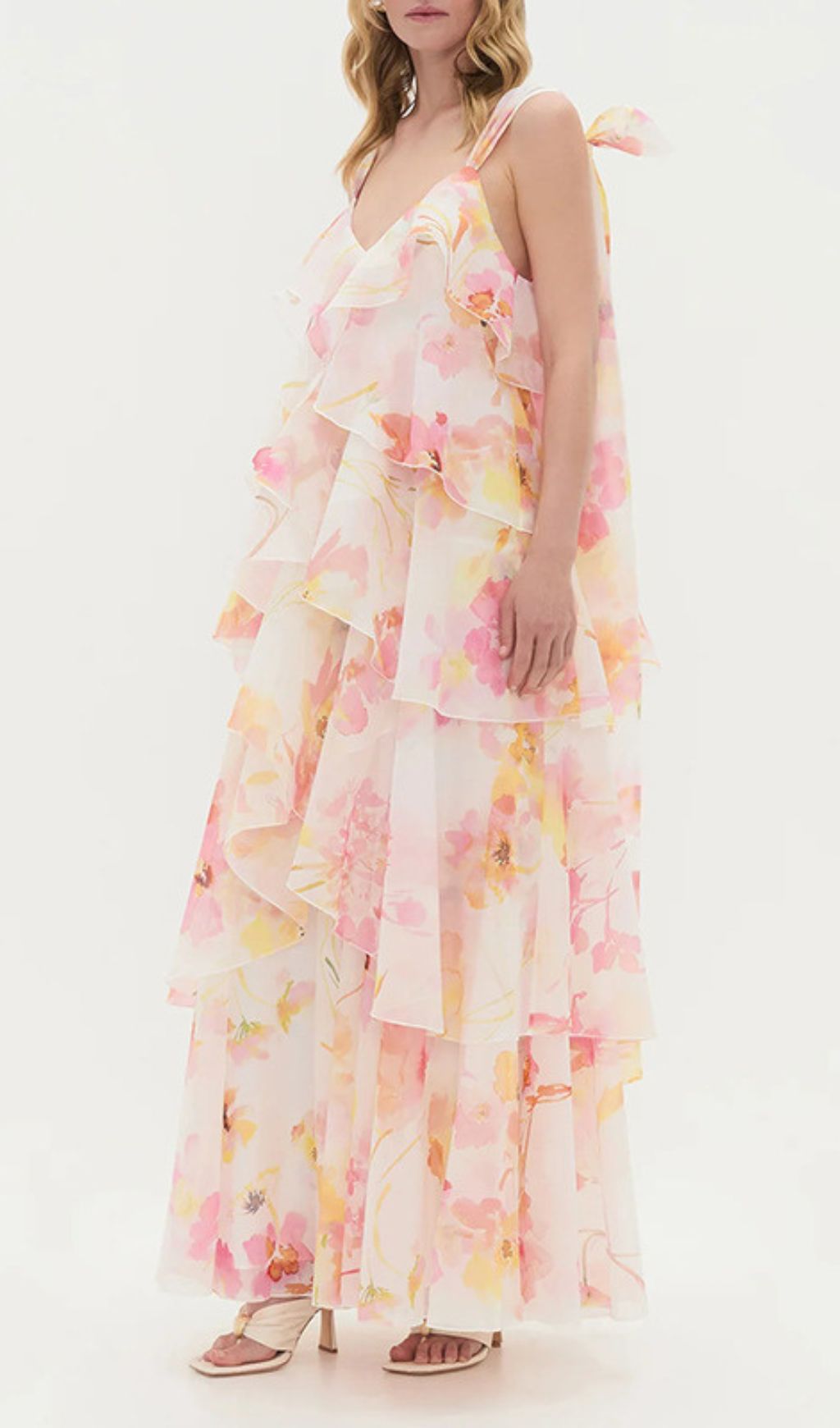 Harue Dreamy Floral Ruffle Maxi Dress