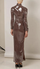 Bash Luxe Bronze Sequin Maxi Dress